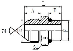 hydraulic adapter JIC MALE 74° CONE/SAE O-RING BOSS 1JO