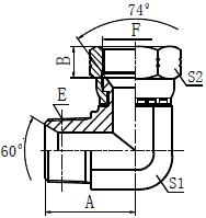 hydraulic adapter 90 ° NPT MALE/JIC FEMALE 74° SEAT 2NJ9