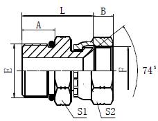 2OJ hydraulic adapter SAE O-RING BOSS/JIC FEMALE 74 ° SEAT